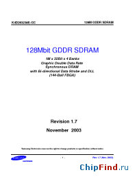 Datasheet K4D263238E-GC25 manufacturer Samsung