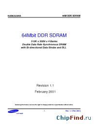Datasheet K4D62323HA-QC55 manufacturer Samsung