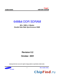 Datasheet K4D64163HE-TC40 manufacturer Samsung