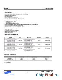 Datasheet K4H560438D-GCA2 manufacturer Samsung