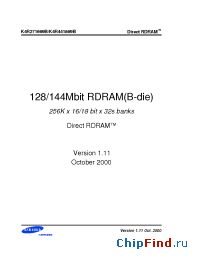 Datasheet K4R271669B-NbMCcK8 manufacturer Samsung