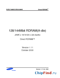 Datasheet K4R441869A manufacturer Samsung