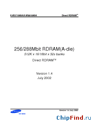 Datasheet K4R881869A-FCM9 manufacturer Samsung