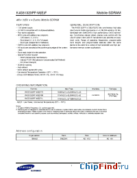 Datasheet K4S51323PF-MF1L manufacturer Samsung