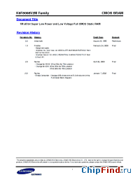 Datasheet K6F8008V2M-FF70 manufacturer Samsung