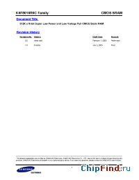 Datasheet K6F8016R6C-F manufacturer Samsung