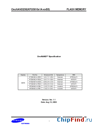 Datasheet KFG5616D1A-DEB5 manufacturer Samsung