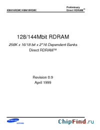 Datasheet KM416RD8C-RK80 manufacturer Samsung