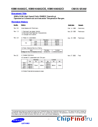Datasheet KM6164002CE-10 manufacturer Samsung