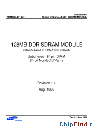 Datasheet KMM368L1713BT-F0 manufacturer Samsung