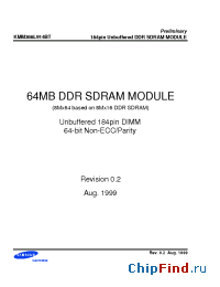 Datasheet KMM368L914BT manufacturer Samsung