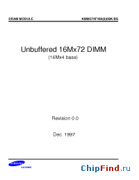 Datasheet KMM374F1600BK manufacturer Samsung