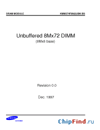 Datasheet KMM374F803BS manufacturer Samsung