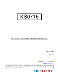 Datasheet KS0716P-L3CC manufacturer Samsung