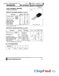 Datasheet KSC2003 manufacturer Samsung