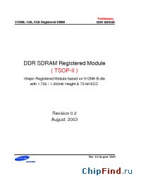 Datasheet M312L6523BTS-CA2 manufacturer Samsung