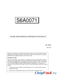 Datasheet S6A0071A manufacturer Samsung