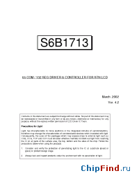 Datasheet S6B1713A05-B0CY manufacturer Samsung