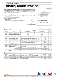 Datasheet DD100HB120 manufacturer SanRex