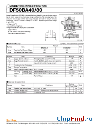 Datasheet DF50BA40 manufacturer SanRex