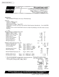 Datasheet 2SA1853 manufacturer Sanyo