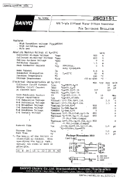 Datasheet 2SC3151 manufacturer Sanyo