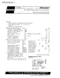 Datasheet 2SC3447 manufacturer Sanyo