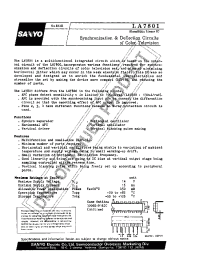 Datasheet LA7801 manufacturer Sanyo