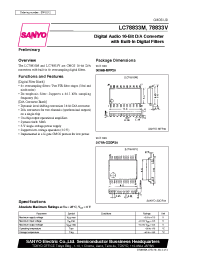 Datasheet LC78833 manufacturer Sanyo