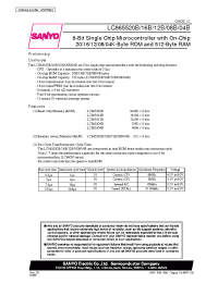 Datasheet LC865520B manufacturer Sanyo