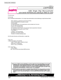 Datasheet LC87F5064A manufacturer Sanyo