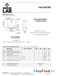 Datasheet 1N4148CSM-JQR-B manufacturer SemeLAB