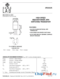 Datasheet 2N2222A-220M-ISO manufacturer SemeLAB