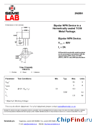 Datasheet 2N2891-SM manufacturer SemeLAB