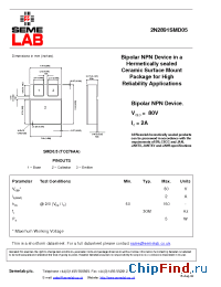 Datasheet 2N2891SMD05 manufacturer SemeLAB