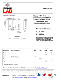 Datasheet 2N918ACSM manufacturer SemeLAB