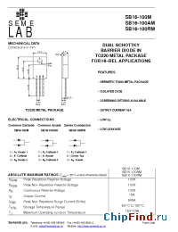 Datasheet SB16-100RM manufacturer SemeLAB