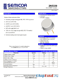 Datasheet 2N5339J manufacturer Semicoa