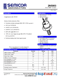 Datasheet 2N5663J manufacturer Semicoa