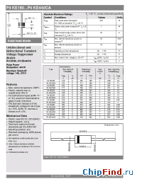 Datasheet P4KE200A manufacturer Semikron