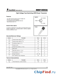 Datasheet SBN13003A manufacturer SemiWell