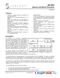 Datasheet SC-601 manufacturer Sensory