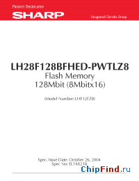 Datasheet LH28F128BFHED-PWTL90 manufacturer SHARP