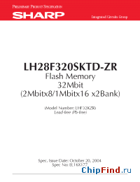 Datasheet LH28F320SKTD-ZR manufacturer SHARP