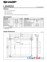 Datasheet LJ64K052 manufacturer SHARP
