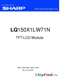 Datasheet LQ150X1LW71N manufacturer SHARP