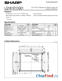 Datasheet LQ181E1DG01 manufacturer SHARP