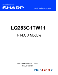 Datasheet LQ283G1TW11 manufacturer SHARP