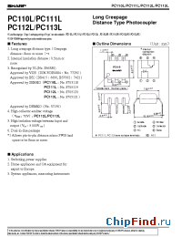 Datasheet PC111L manufacturer SHARP