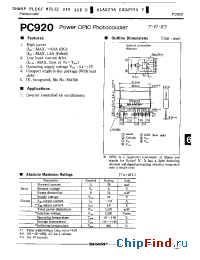 Datasheet PC920 manufacturer SHARP